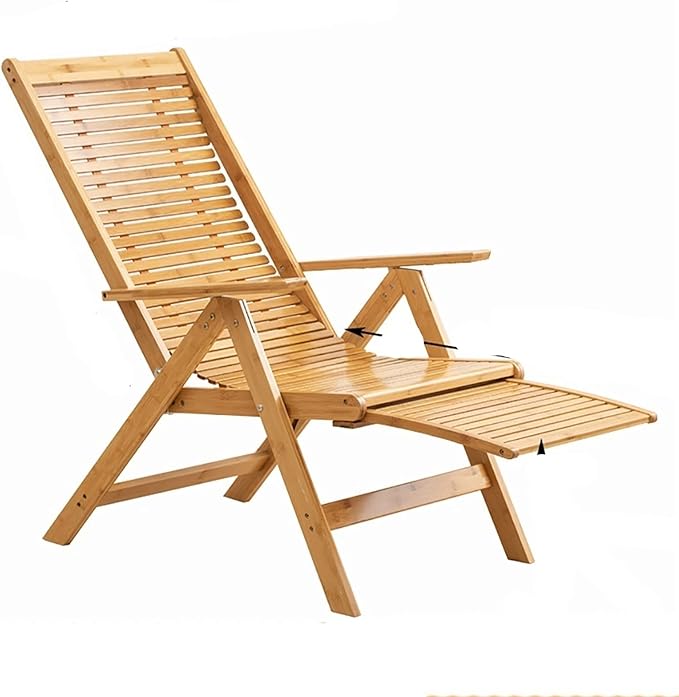 RecliningZero Gravity ChairWooden Beach ReclinerPortable Camping Foldable ChairsOutdoor Garden Patio Lawn Recliners-Multi-Level Adjustment to Easily Lie Down-ErgStyle-4