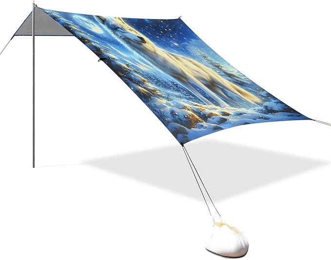 Camping Sun Shelters White Wolf in Snow Beach Canopy 126 * 110.2in