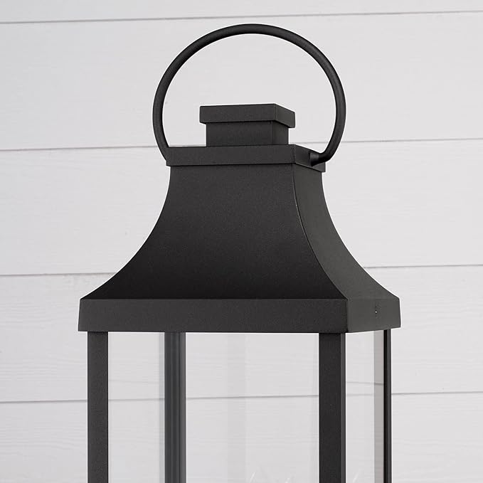 Capital Lighting 946432BK Bradford Clear Glass Outdoor Post Lantern 3-Light 180 Total Watts 27 H x 8 W Black