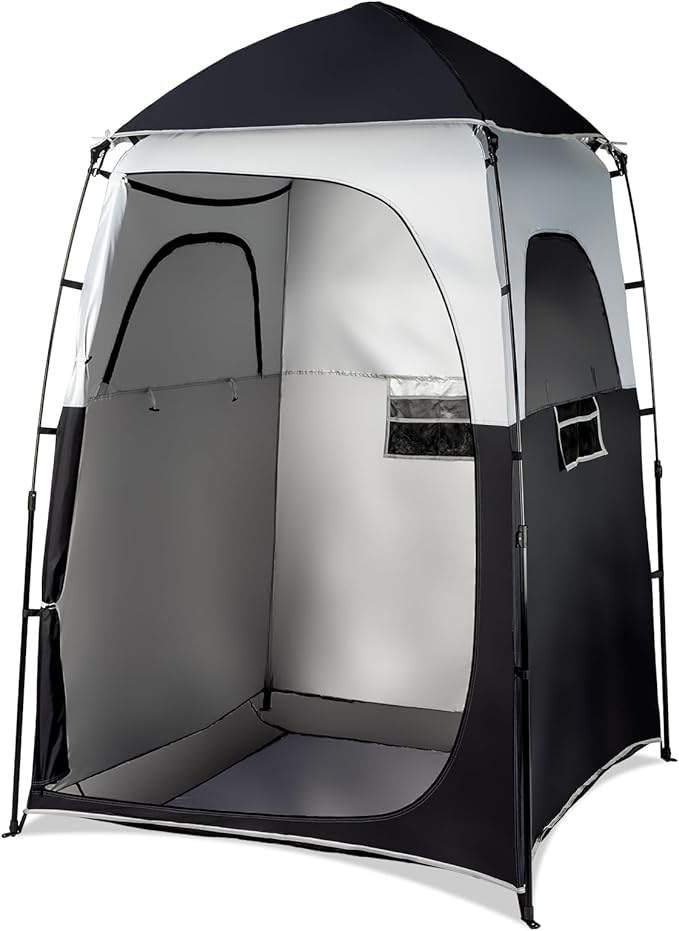 VINGLI 6.8FT Shower Tent Large Instant Pop Up Shelter with Mesh Floor &amp Carrying Bag Privacy Changing Room Tent for Toilet Camping Dressing Lightweight &amp Sturdy Easy Set Up