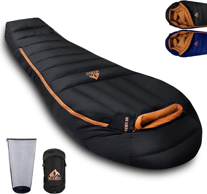 Down Backpacking Sleeping Bag 680FP. Cold Weather Sleeping Bag 0°F-32°F (Multiple Temperature Options) XL Large 4 Season Sleeping Bag for Adults Camping Hiking Mountaineering.