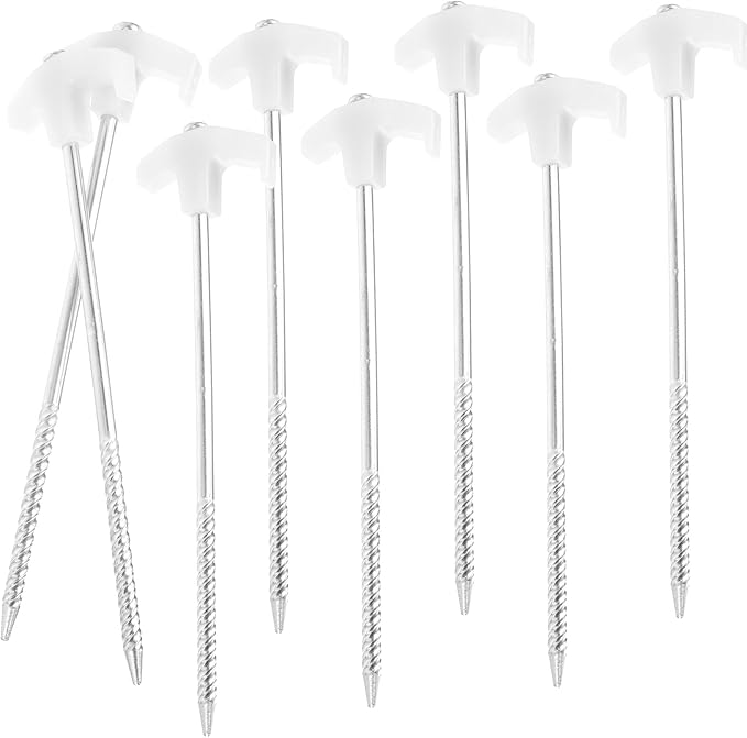 TEHAUX 8pcs Orange Sand Camping Tent Stakes Heavy Duty Tent Pegs with Night Glow for Outdoor Camping and Hiking Shelter Anchors