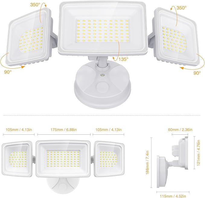 Onforu 130W LED Security Light 13000LM Outdoor Indoor Flood Light Switch Controlled IP65 Waterproof LED Exterior Floodlight 6500K White Wall Mount Security Lighting for EntrywayGarageYardEave