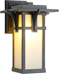Porch Lights Wall Mount Outdoor Wall Lantern Waterproof Aluminum with Frosted Glass Exterior Light Fixtures Modern Classic Outdoor Wall Lights for Outside House Deck Patio Garage Lighting Black