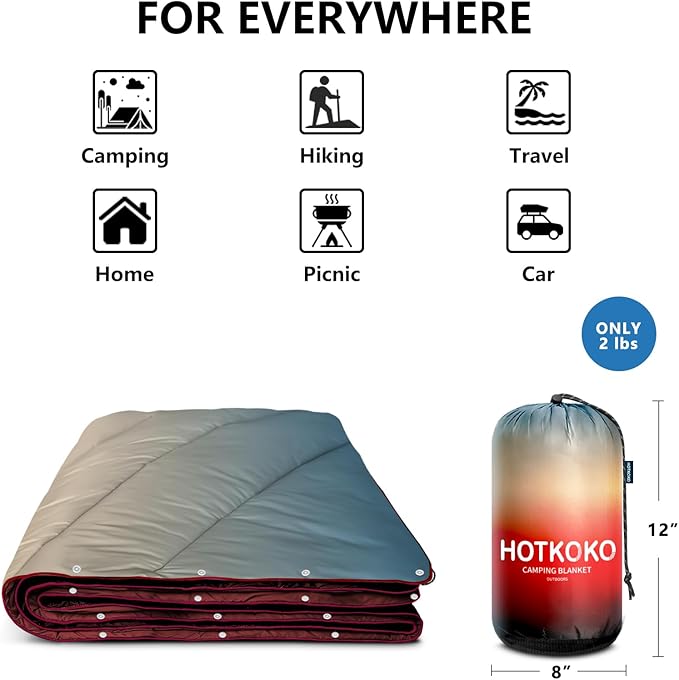 Camping BlanketPuffy Lightweight Outdoor Blanket for Traveling Stadium Hiking Picnics
