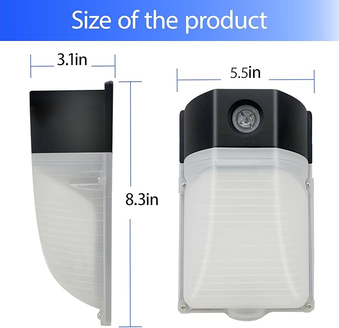4Pack 30W LED Wall Pack Light with Dusk to Dawn Sensor Aluminum Material Milky White lampshade 5000K/100-227V 3300LM Daylight IP65 Waterproof Outdoor LEDgarage Warehouse Garden Security