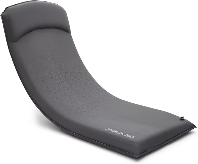 INVOKER Camping Sleeping Pad 3.15” Memory Foam Fast Self Inflating Insulated Durable Camping Mat Air Mattress with Pillowfor Tent Traveling Car Camping Grey