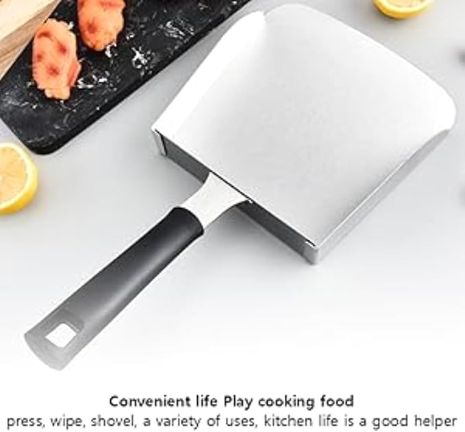 Griddle Scoop: Premium Stainless Steel Tool for Moving Food on Flat Grills