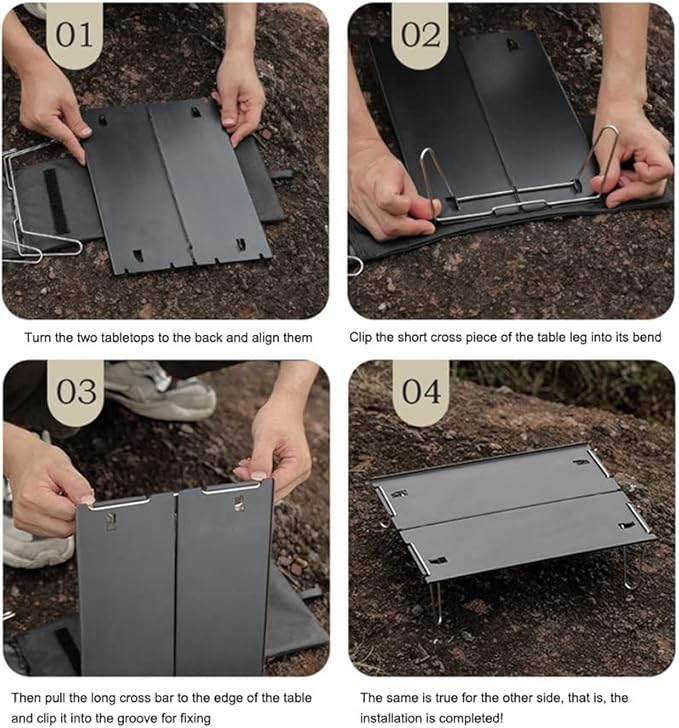 Camping Table Ultralight Mini Folding Table Aluminum Outdoor Camping Tourist Travel Hiking Picnic Household Portable Desk Foldable and Lightweight Camping Table