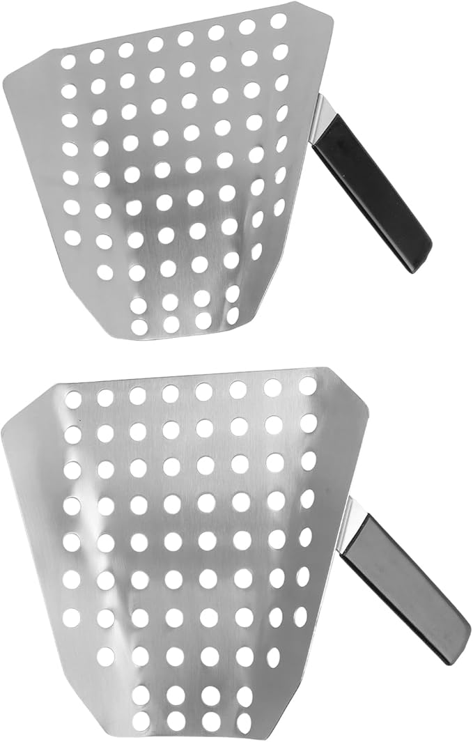 MAVIS LAVEN Stainless Steel Fries Scoop Ergonomic Handle MultiFunctional Scoop for Popcorn and French Fries 7.7 X .5 X 4.3in Size