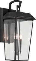 Kichler Mathus 3-Light Textured Black Luxe Updated Traditional Outdoor Wall Light with Clear Glass for Outdoor Walls Exterior Doors Garage Porch or Patio Walls