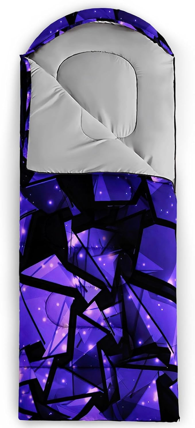Kids Sleeping Bag for Boys GirlsBasketball Print-Lightweight Warm Portable Outdoor Indoor-Waterproof Cold Weather Resistant Sleeping Bag for Camping Hiking