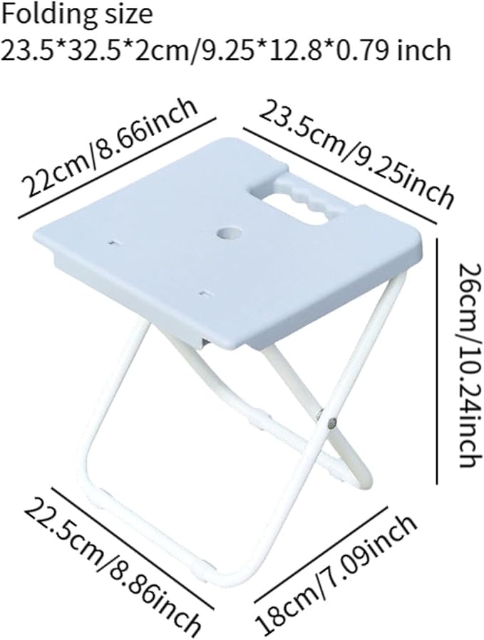 Folding Stool Fishing Chair Footstool Multifunctional Train Seating Stool Outdoor Portable Seat for Home Use Bath Balcony Grey