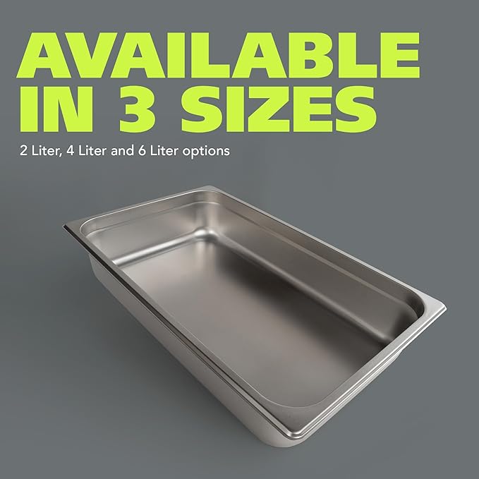 Pearington 12PC 6 PACK HOTEL PAN/FOOD PAN SS 16L FOOD PAN W/LID 304 GAUGE STAINLESS STEEL