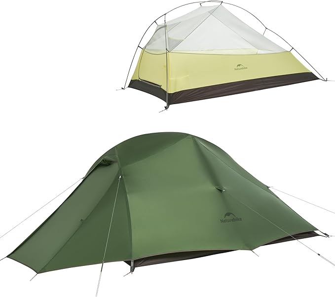 Naturehike Cloud Up 3 Person Backpacking Tent with Footprint - 3 Season Free Standing Lightweight 3 Person Camping Tent | with Footprint Free Standing Dome Camping Hiking Waterproof