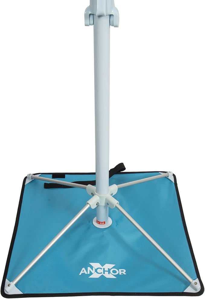 Life is Good 6.5' Outdoor Beach Umbrella with ANCHORX Heavy Duty High Wind Stability Sand Anchor and Carrying Bag