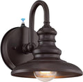 LONEDRUID Dusk to Dawn Sensor Outdoor Gooseneck Barn Light Fixtures Brown Exterior Wall Sconce Lighting Modern Outside Porch Lantern Waterproof Farmhouse Wall Mount Lamp for House Garage Patio
