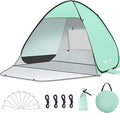 Glymnis Pop Up Beach Tent Beach Shade Tent for 1-4 Persons Sun Shelter UPF 50+ Enclose Zipper Door Portable Easy Up Beach Tent