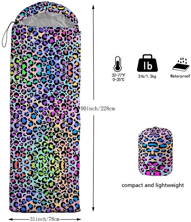Sleeping Bag for Kids AdultsBrown Giraffe Fur Pattern-Lightweight Warm Portable Outdoor Indoor-Waterproof Cold Weather Resistant Sleeping Bag for Camping Hiking
