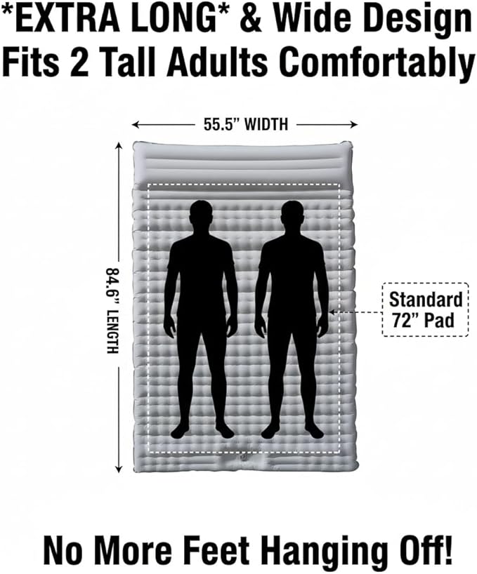 HI FINE CARE Double Camping Pad for 2 Person – Inflatable Sleeping Pad for Tent Camping &amp Backpacking – Lightweight Waterproof &amp Quick Inflation – 4” Thick for Camping Travel &amp Guests