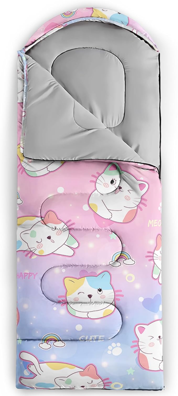 QOOMO Camping Sleeping Bags3 Season Warm &amp Cool WeatherLightweightWaterproof Sleeping Bags for Adults &amp KidsTravelingand OutdoorsCamping Gear Equipment