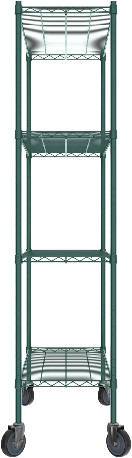 Commercial NSF Listed Green Epoxy Mobile Wire Shelving Kit 18 x 42 x 80 with 4 Shelves Perfect for Warehouse Walk-in Refrigerator Freezer Grocery Store Restaurant Dishroom