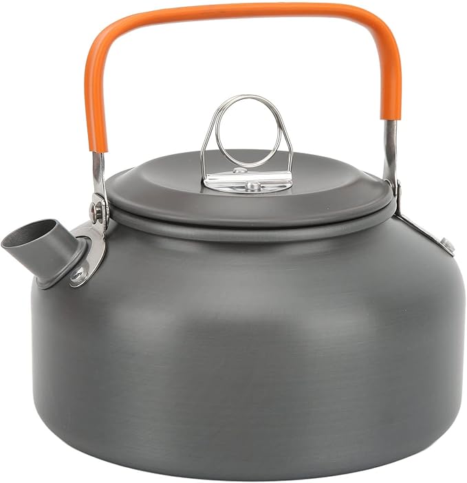 Camping Cookware Mess Kit Portable Set Hard Oxidized Aluminum Lightweight Black - Non Stick Surface Folding Utensils Ideal for Backpacking and Outdoor Cooking