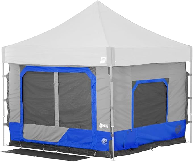 E-Z UP Camping Cube 6.4 Converts 10' Straight Leg Canopy into Camping Tent Royal Blue (Canopy/Shelter NOT Included)