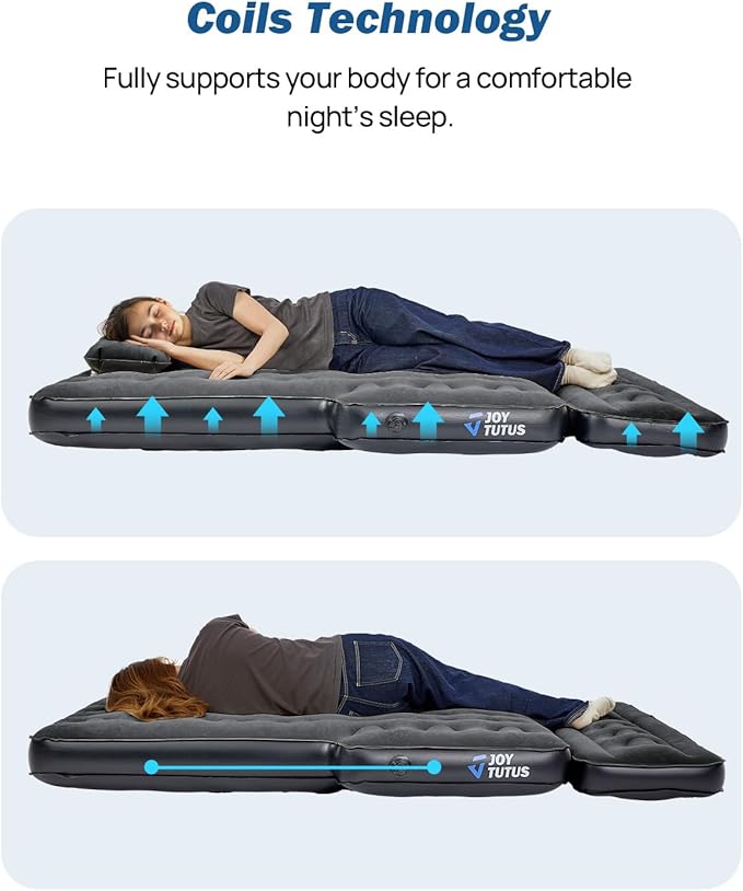 JOYTUTUS 5-5.2Ft Truck Bed Air Mattress with Removable Tailgate Extension Thickened Inflatable 5ft Compact Short Truck Beds Compatible with Tacoma&ampRanger&ampGladiator&ampColorado&ampCanyonBl