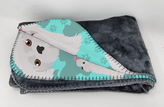 Caroline's Treasures MLM1037TBLT Maltese Soft Travel Blanket with Bag Airplane Blanket Indoor Outdoor Camping Blanket for Traveling Picnics Beach Trips Concerts