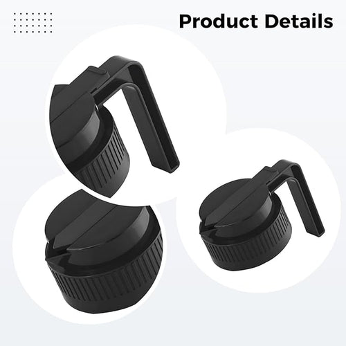 2 Pack Black Jar Pour Spout Lids for Cold Brew Tea Syrups 4.13 in / 10.5 Cm Kitchen Accessory