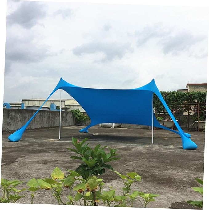 HANABASS Outdoor Beach Canopy Tent Multi Functional Sunshade for Camping Fishing and Outdoor Activities Blue Easy Setup Compact Storage for Family Relaxation