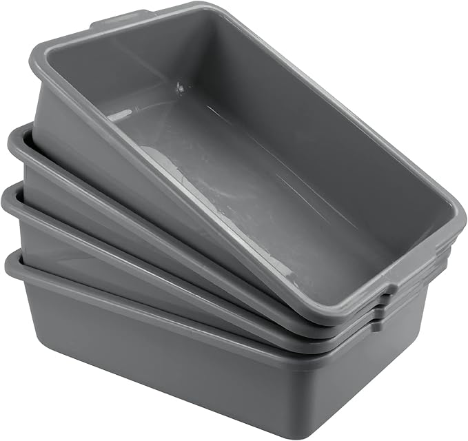 22 L Commercial Bus Tubs 4 Pack Utility Bus Box Grey F