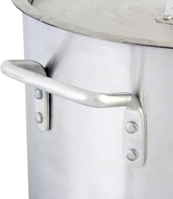 TrueCraftware- 60 qt. Heavy-Duty Aluminum Stock Pot with Riveted Handles- Multipurpose Cookware Pot Large Stockpot Stew Simmering Pots for Pasta Soup Seafood Stock Home Restaurant Catering