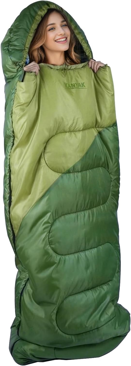 Camping Sleeping Bag 32℉ Sleeping Bags for Adults Kids Teens Cold Weather Warm Sleeping Bag Winter for 3-4 Season Camping Camping Gear Equipment Traveling and Outdoors