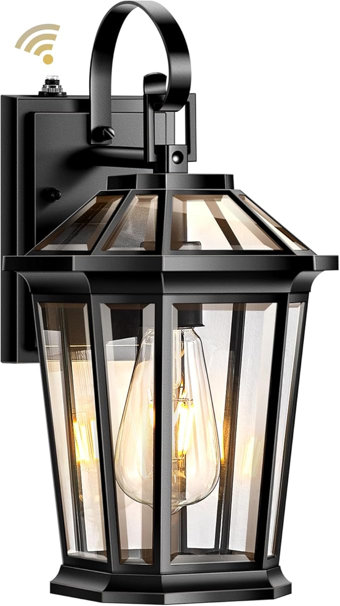 VIANIS Dusk to Dawn Outdoor Wall Lighting Black Waterproof Exterior Lighting Fixtures for House 100% Anti-Rust Aluminum Modern Outside Coach Light Fixture Wall Mount for Porch Garage Front Door