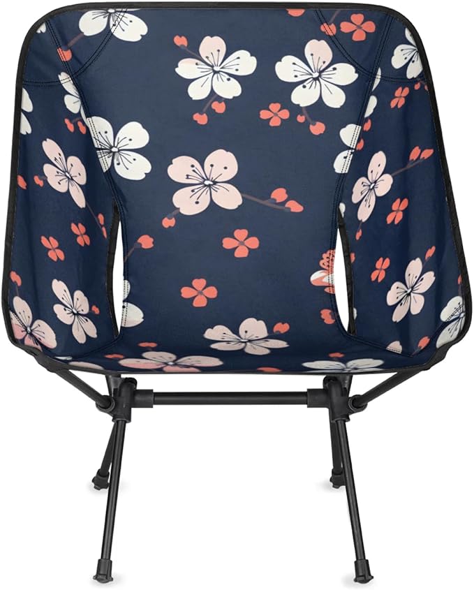 Honeybaby Folding Camping Chair Flowers Printed Camping Chairs Lightweight Portable Chair Outdoor Foldable Chairs for Camping Travel Picnic Beach Hiking