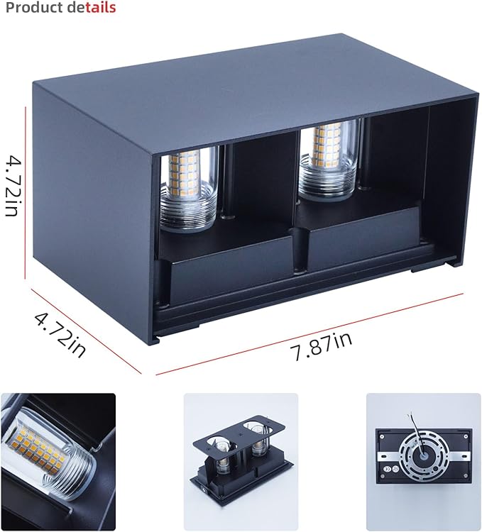KICAAO 2 Pack Modern Wall SconceWhite Light 5000K 16W IP65 Waterproof LED Modern Lighting Suitable for Indoor Outdoor Replaceable G9 LED BulbAdjustable Light Angle
