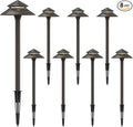 GOODSMANN Pathway Lights Kits 3W LED 8PK Outdoor Low Voltage Landscape Lighting 180 Lumen Hardwired 2 Tier Pagoda Path Light 3000K Warm White Metal 12V Electric Sidewalk Walkway Lights with Connectors