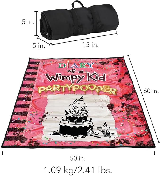 LOGOVISION Diary of a Wimpy Kid Party Pooper Cover Outdoor Blanket for Picnic Beach Camping Park Tailgate 50x60