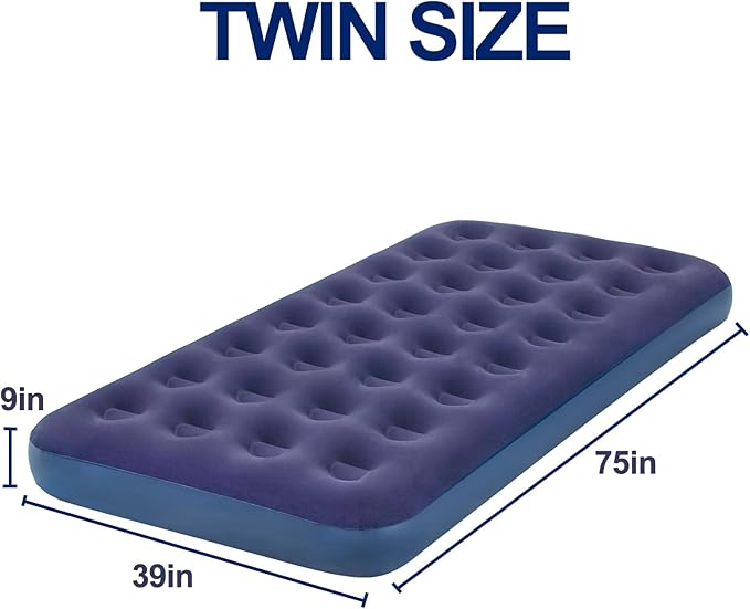Twin Size Air Mattress Inflatable Bed for Camping &amp Home Blow Up Sleeping Pad