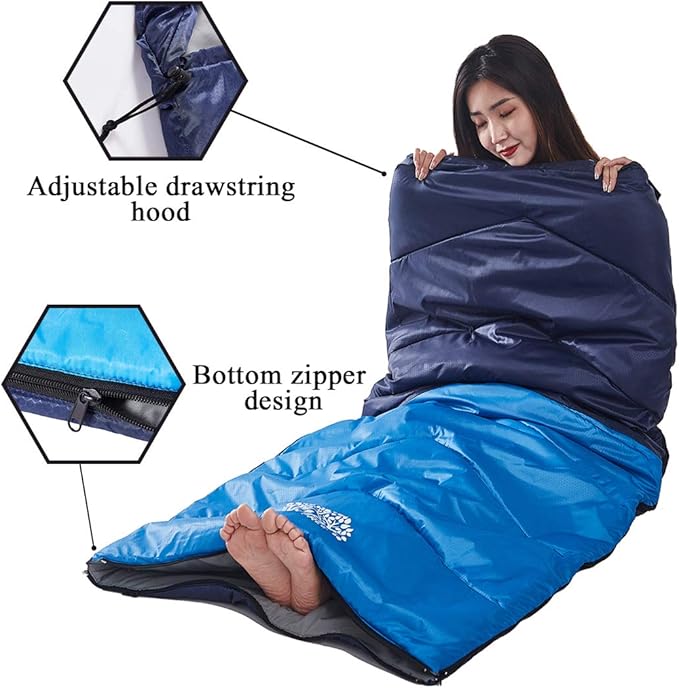 Sleeping Bag 4 Seasons Adults &amp Kids for Camping Hiking Trips Warm Cool WeatherLightweight and Waterproof with Compression BagIndoors Outdoors Activities