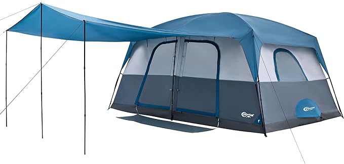 PORTAL 6 | 8 | 10 Person Family Camping Tent with Porch Big Family Camping Tent with Tall Height Good Ventilation Water Resitant Large Tent for Outdoor Camping Backyard