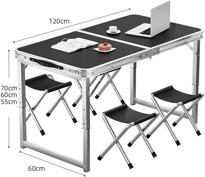 Camping Table Folding Portable Camp Aluminum Lightweight Table Adjustable Height Indoor Outdoor for Camping Picnic Backyard BBQ Patio