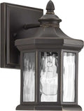 Progress Lighting Edition Collection 1-Light Water Glass Traditional Outdoor Small Wall Lantern Light Antique Bronze