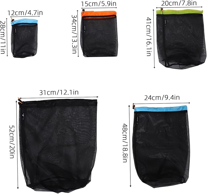 Yardwe 1 Set Reusable Polyester Mesh Storage Sack for Camping and Outdoor Gear Drawstring Bags Durable Space Saving Compression