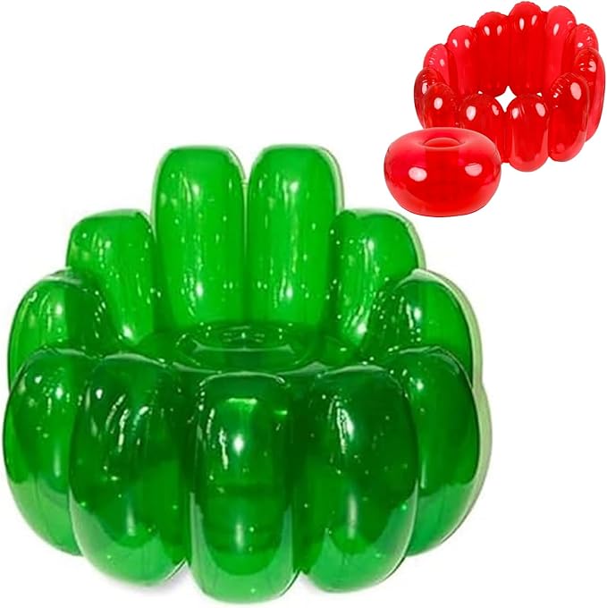 Jelly Inflatable ChairJelly ChairJelly Collection Inflatable ChairJello Inflatable ChairJelly Blow Up Chairfor Indoor Outdoor Camping Party Beach Hiking Yard (Green)
