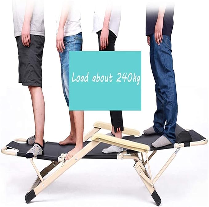 Oversized Heavy People Recliner Chair Metal Steel Folding Camping Lounger Outdoor Camping Lounge Chair