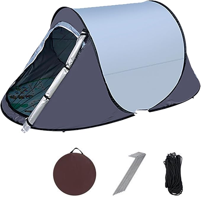 Camping Tent - Pop-up Tents | Easy Tent | Waterproof 1-2 Person Sunscreen | Automatic Setup Instant Family Shelter | Lightweight Windproof Portable Dome for Outside Hiking Traveling