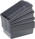 Morcte 12-Pack 13 L Commercial Bus Box Plastic Bus Tub/Wash Basin Gray